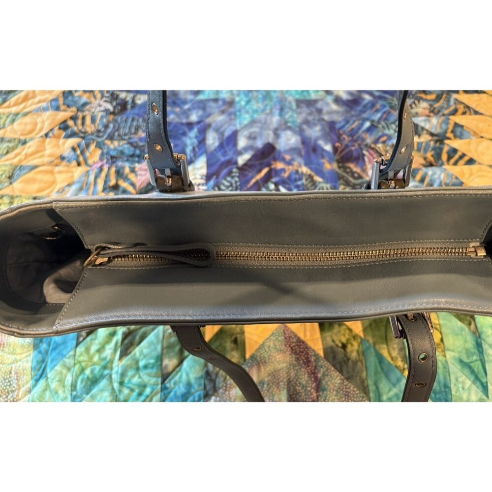 Vtg Coach Large Leather Hobo Shoulder Blue Teal Gallery Tote Bag Purse 2004 EUC - Picture 5 of 16